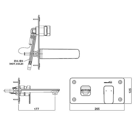 Vòi lavabo cao cấp nóng lạnh âm tường CO 9610